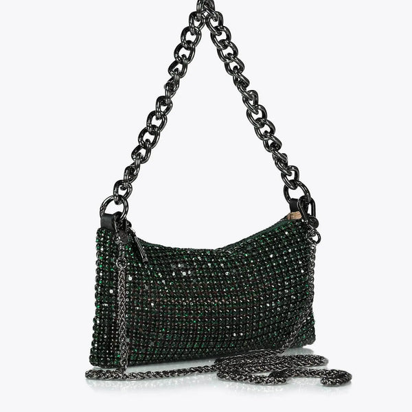 BOLSA DE NOITE ROSE COM CORRENTE GROSSA