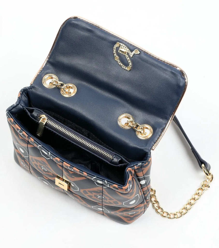 BOLSA/ BOLSA TIRACOLO MARIANNA COM CONTORNO METÁLICO