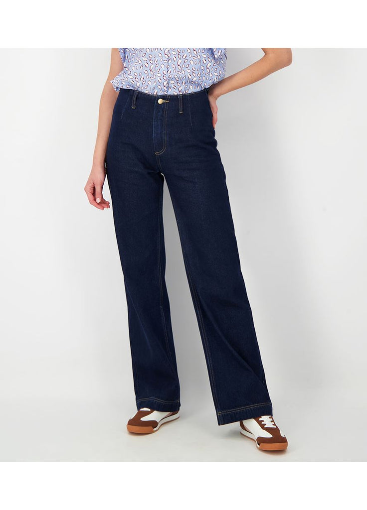 CALÇAS DENIM LARGAS DE CINTURA ALTA