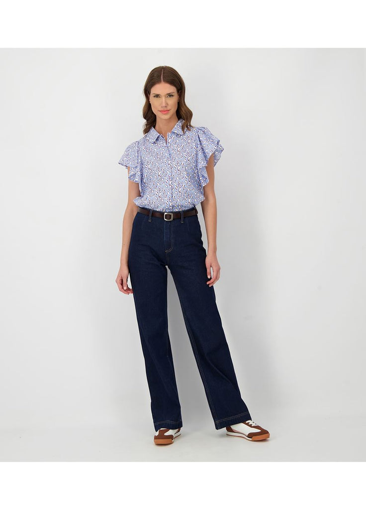 CALÇAS DENIM LARGAS DE CINTURA ALTA