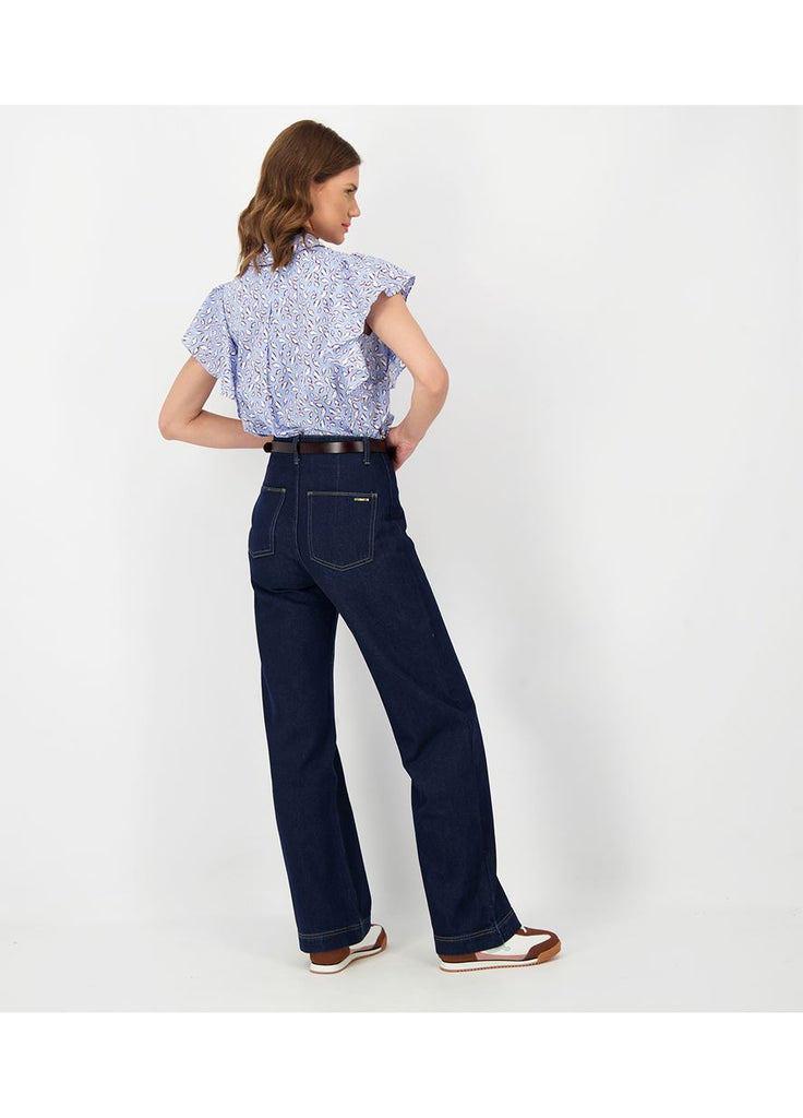 CALÇAS DENIM LARGAS DE CINTURA ALTA