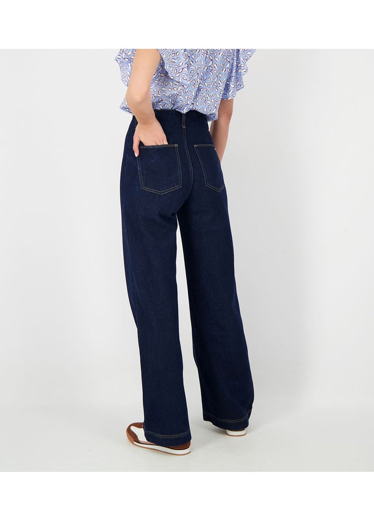 CALÇAS DENIM LARGAS DE CINTURA ALTA