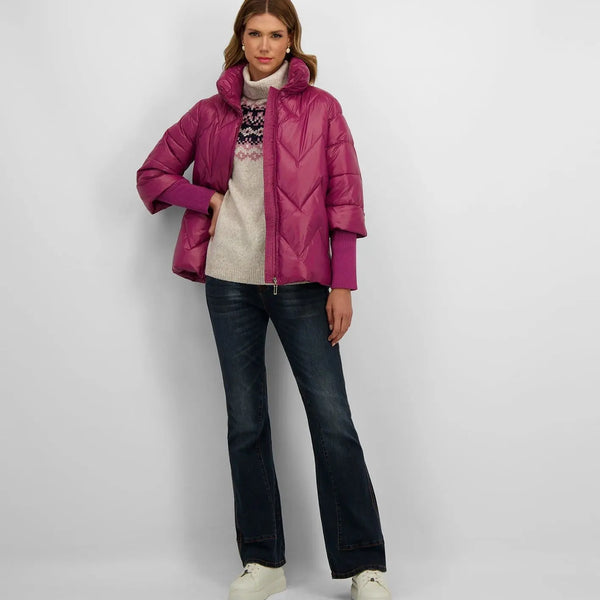 CASACO PUFFER COM PUNHOS COM NERVURA ALTA