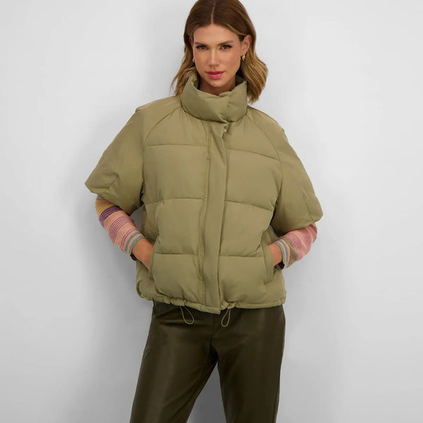 CASACO  PUFFER MANGA CURTA RAGLAN