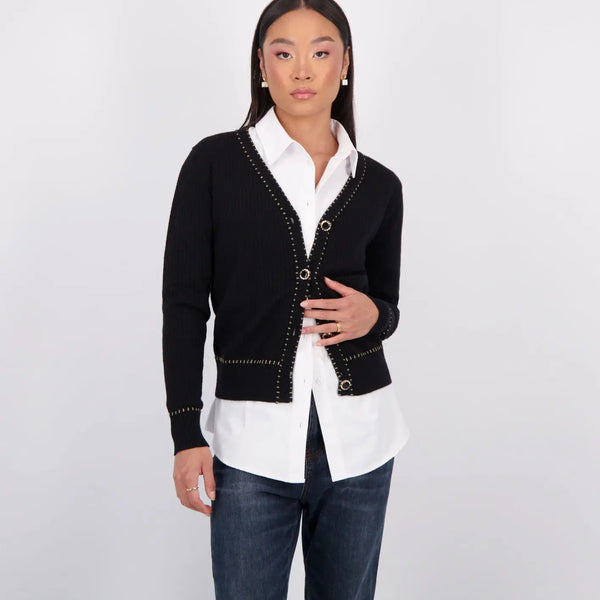 CARDIGAN COM LUREX E DETALHES NERVADOS