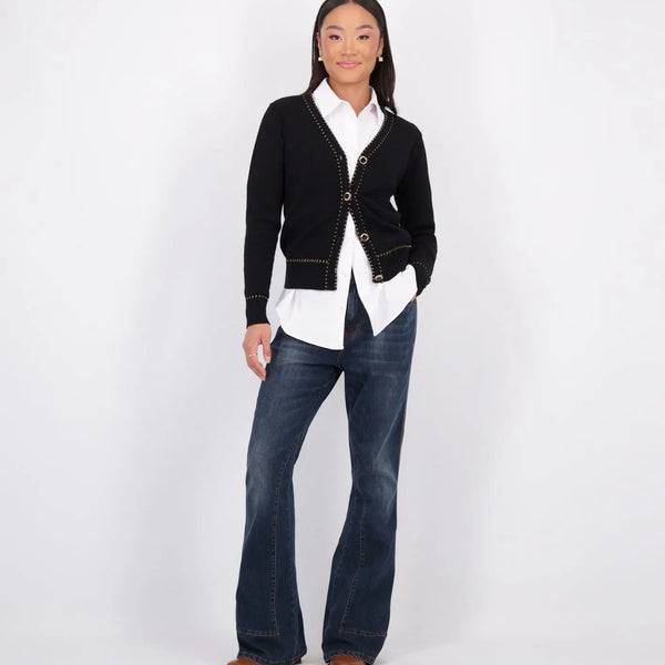 CARDIGAN COM LUREX E DETALHES NERVADOS