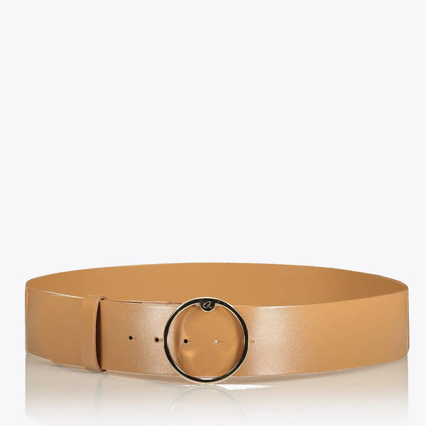 CINTO DE COURO COM FIVELA REDONDA