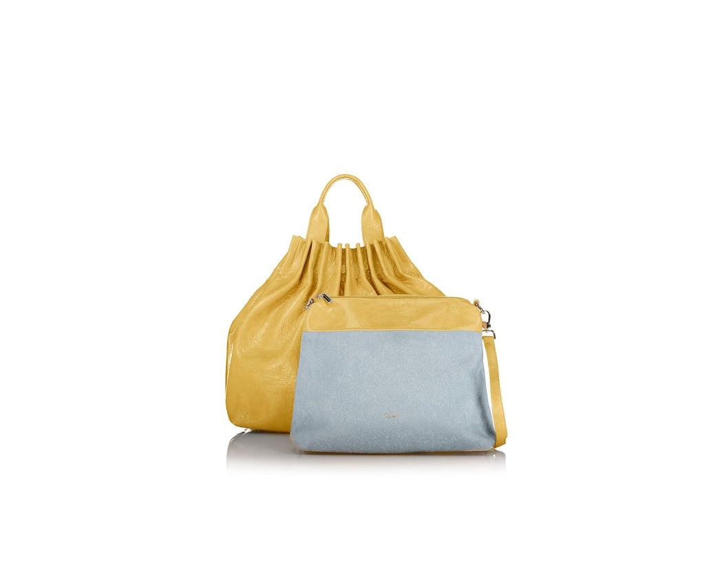 INES REVERSIBLE BAG WITH INNER POUCH AND FRILL