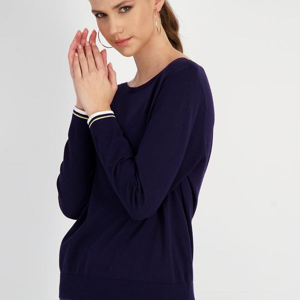 OPEN NECK KNITTED BLOUSE
