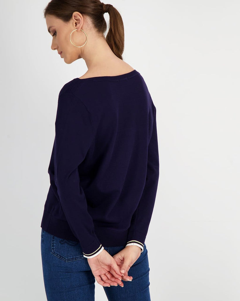 OPEN NECK KNITTED BLOUSE