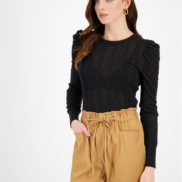 POINTELLE OPEN BACK KNITTED TOP