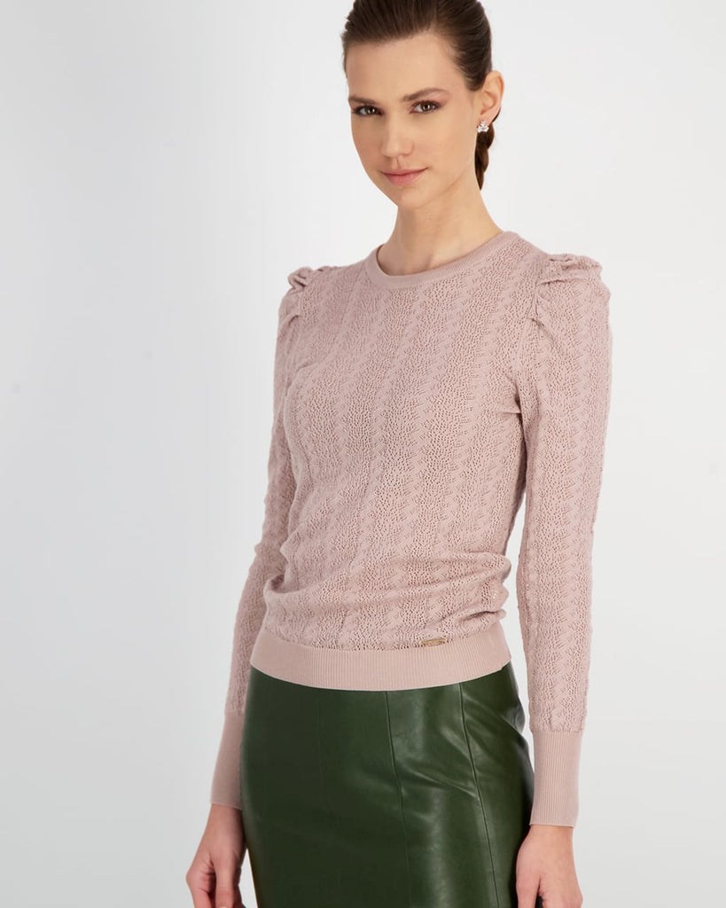POINTELLE OPEN BACK KNITTED TOP