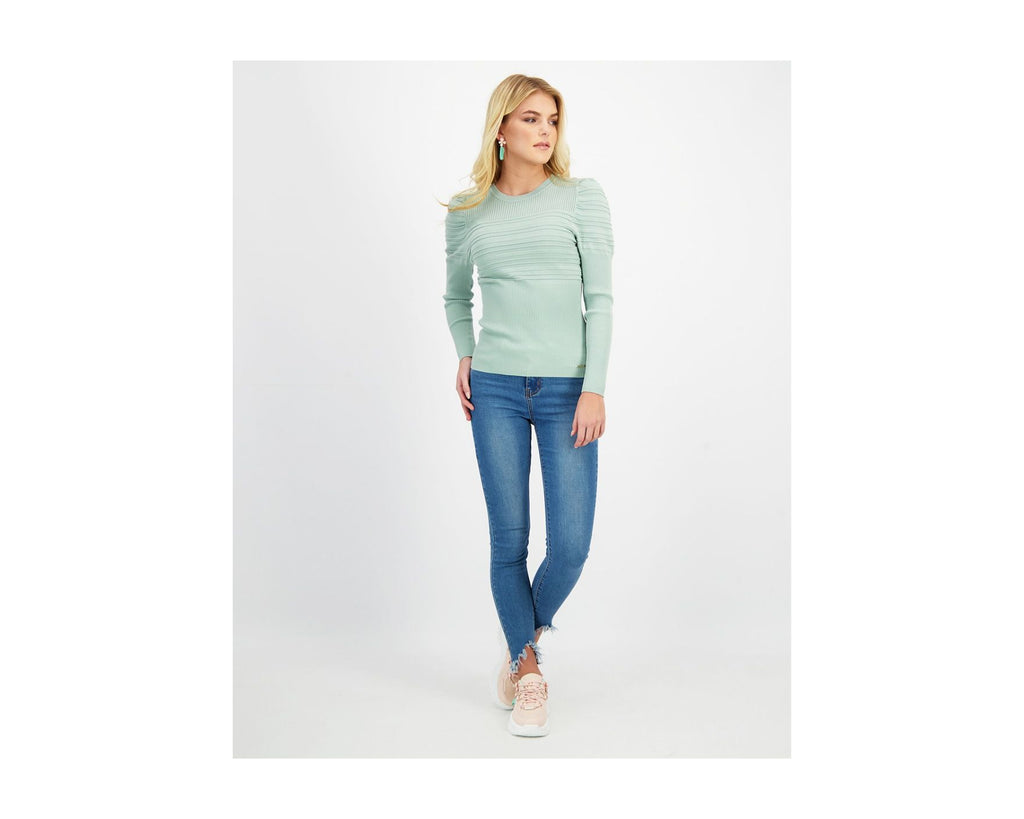 MIX KNIT LONG SLEEVE TOP