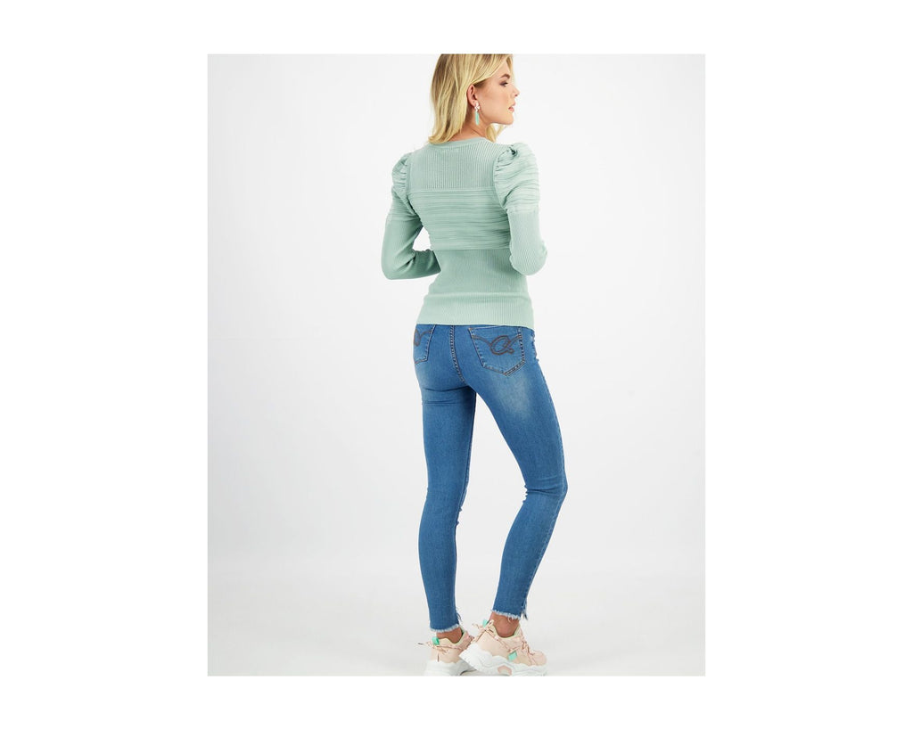 MIX KNIT LONG SLEEVE TOP