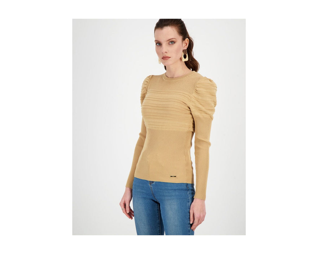 MIX KNIT LONG SLEEVE TOP