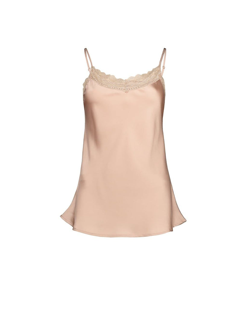 DOUBLE LACE TRIM SATIN CAMI