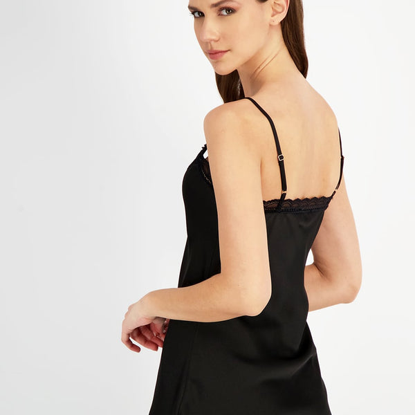 DOUBLE LACE TRIM SATIN CAMI