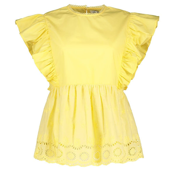 BRODERIE HEM FRILL BLOUSE