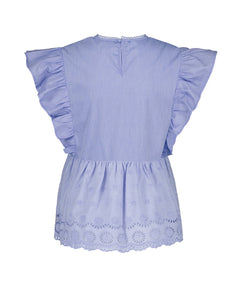 BRODERIE HEM FRILL BLOUSE