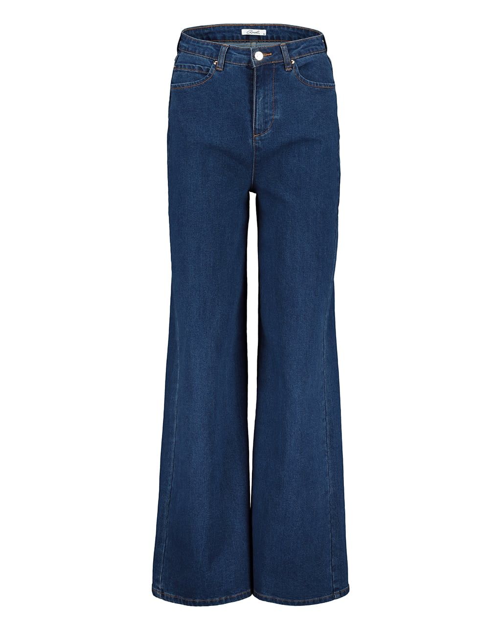 HIGH WAISTED WIDE DENIM TROUSERS