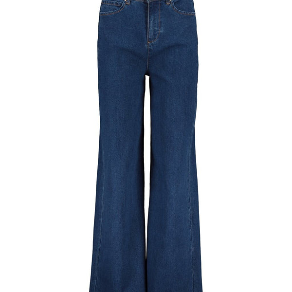 HIGH WAISTED WIDE DENIM TROUSERS