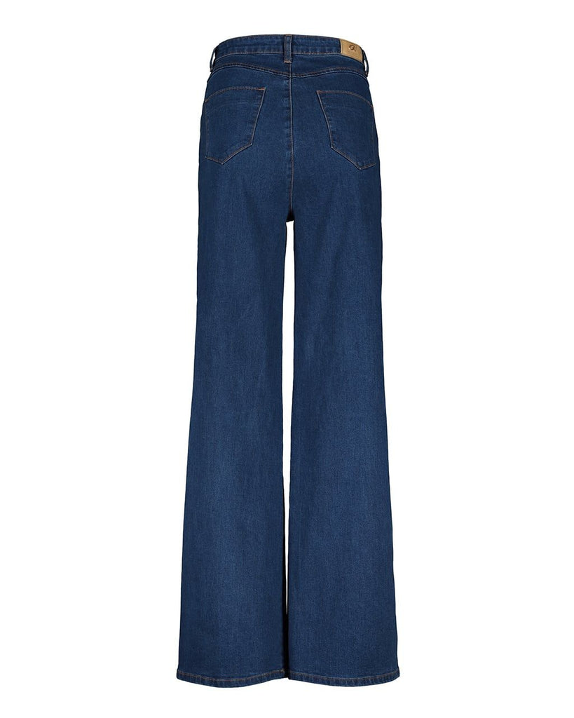 HIGH WAISTED WIDE DENIM TROUSERS