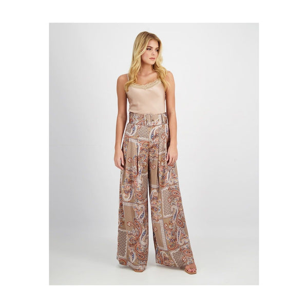 PAISLEY PRINTED WIDE TROUSERS