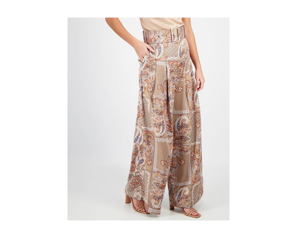 PAISLEY PRINTED WIDE TROUSERS