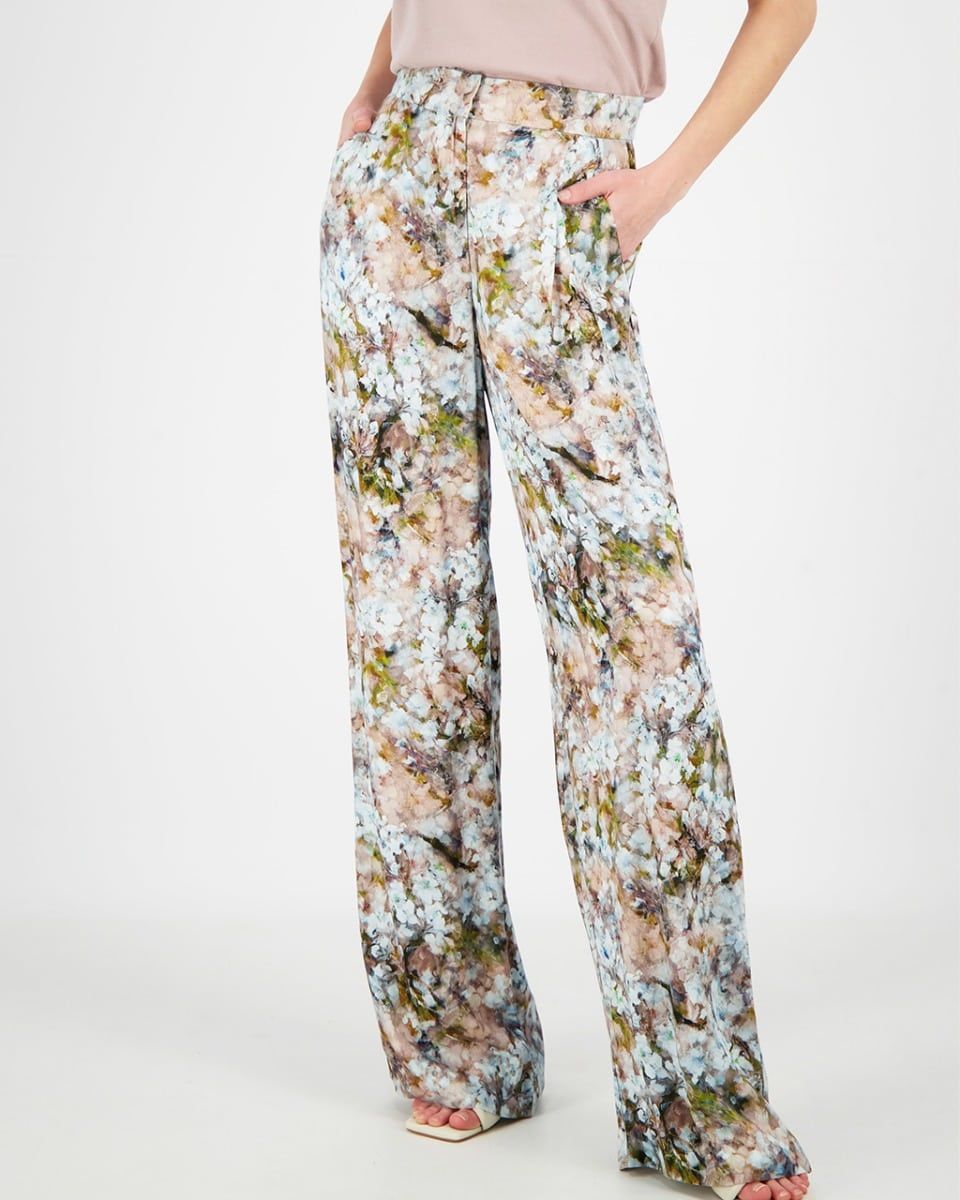 GARDEN ART PRINTED WIDE TROUSERS