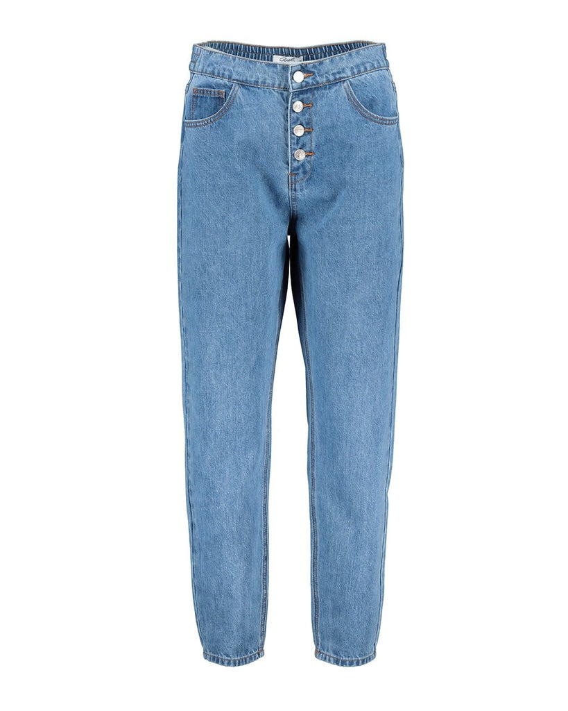DENIM TROUSERS WITH BUTTON DETAIL