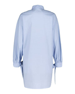 SHIRT DRESS IN PERFORATED POPLIN