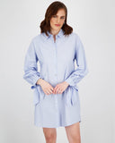 SHIRT DRESS IN PERFORATED POPLIN