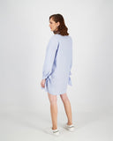 SHIRT DRESS IN PERFORATED POPLIN