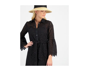 BRODERIE MIDI SHIRT DRESS