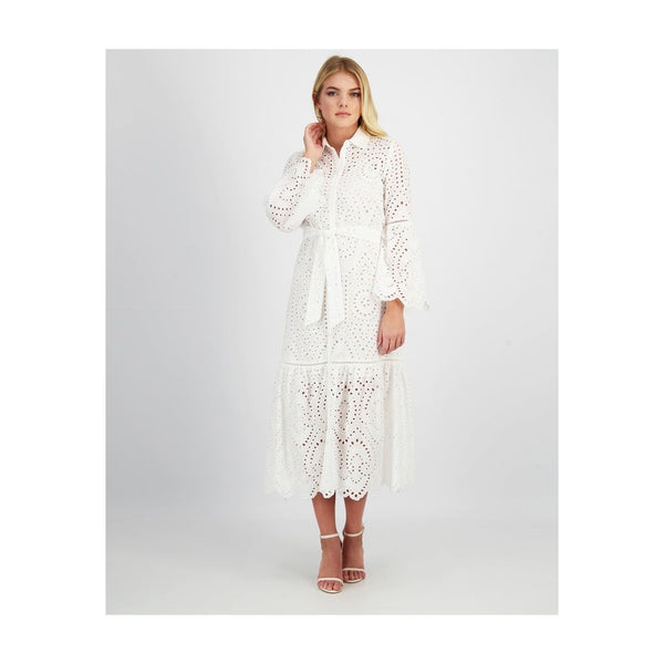 BRODERIE MIDI SHIRT DRESS