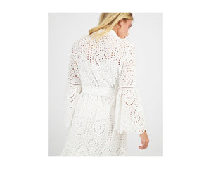 BRODERIE MIDI SHIRT DRESS