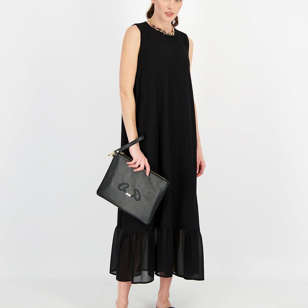 SLEEVELESS MAXI DRAPE DRESS