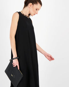 SLEEVELESS MAXI DRAPE DRESS