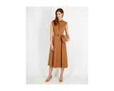SLEEVELESS MIDI BELTED DRESS