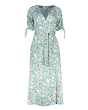 SUMMER MEADOW MAXI SATIN CREPE FLORAL PRINTED SKIRT