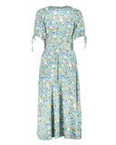 SUMMER MEADOW MAXI SATIN CREPE FLORAL PRINTED SKIRT