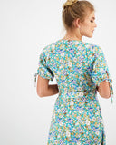 SUMMER MEADOW MAXI SATIN CREPE FLORAL PRINTED SKIRT