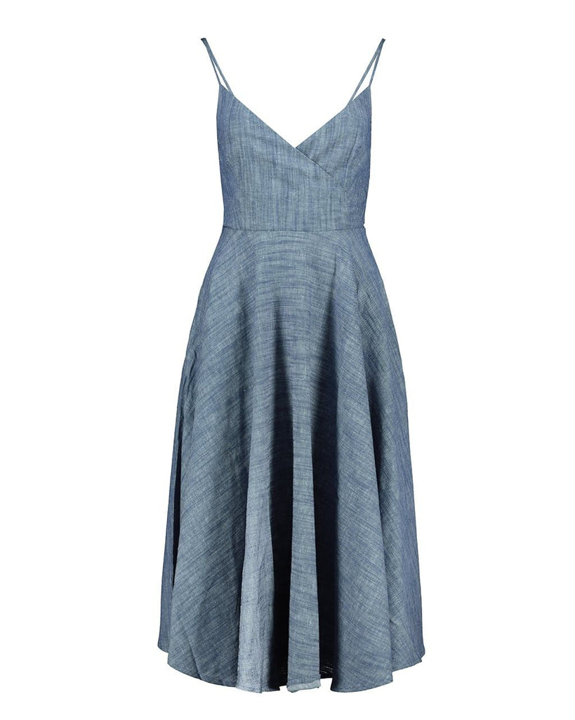 CAMI CHAMBRAY DENIM MIDI DRESS