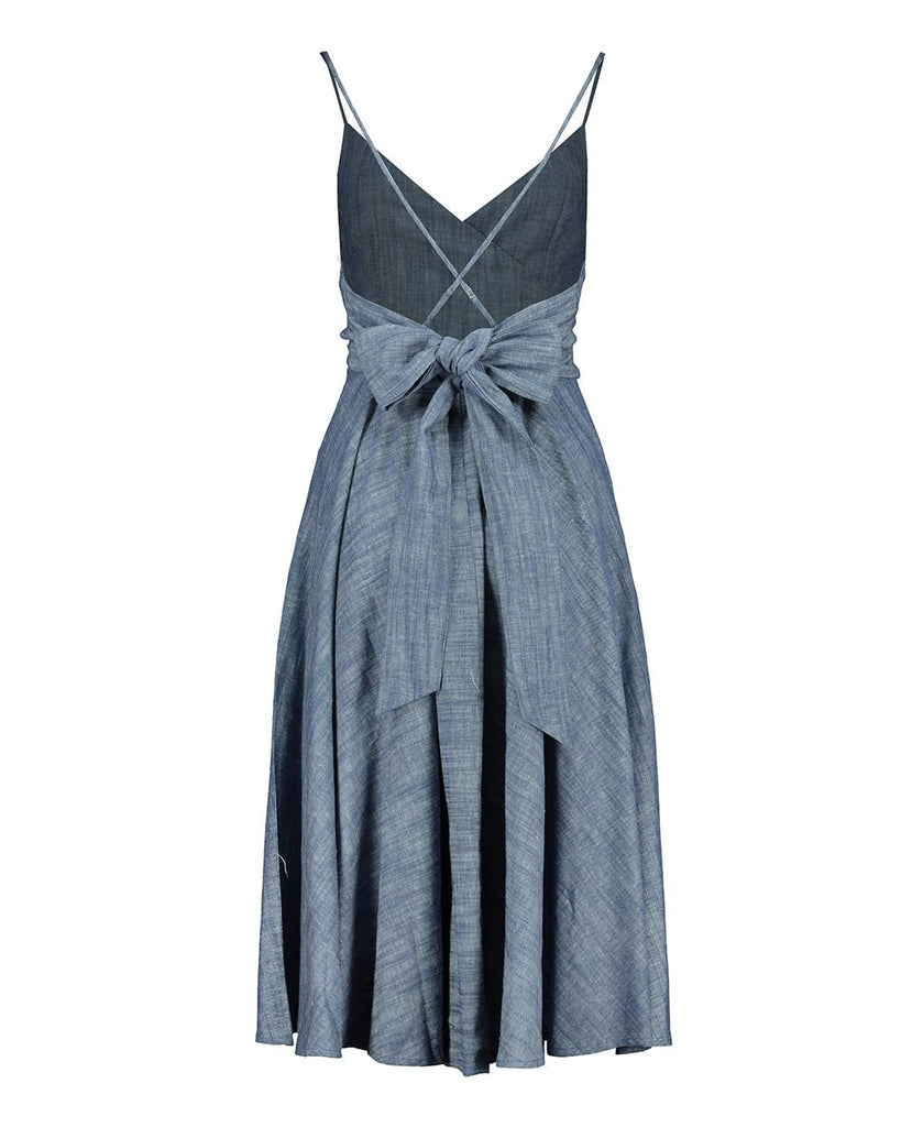 CAMI CHAMBRAY DENIM MIDI DRESS