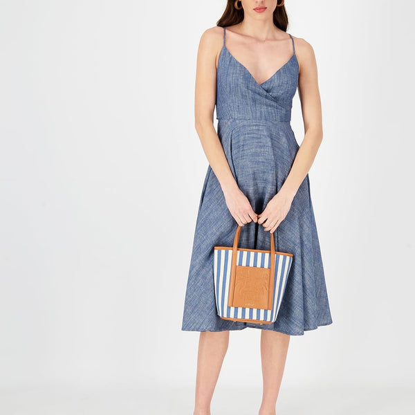 CAMI CHAMBRAY DENIM MIDI DRESS