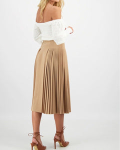 PLEATED MIDI SKIRT