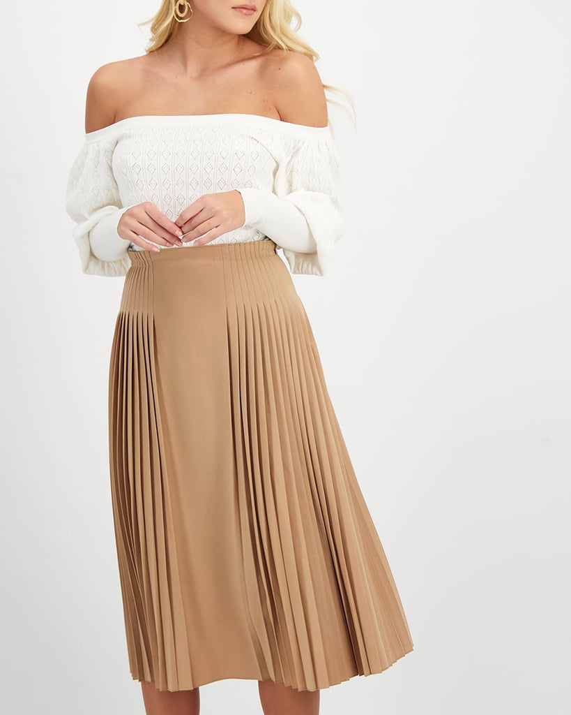 PLEATED MIDI SKIRT