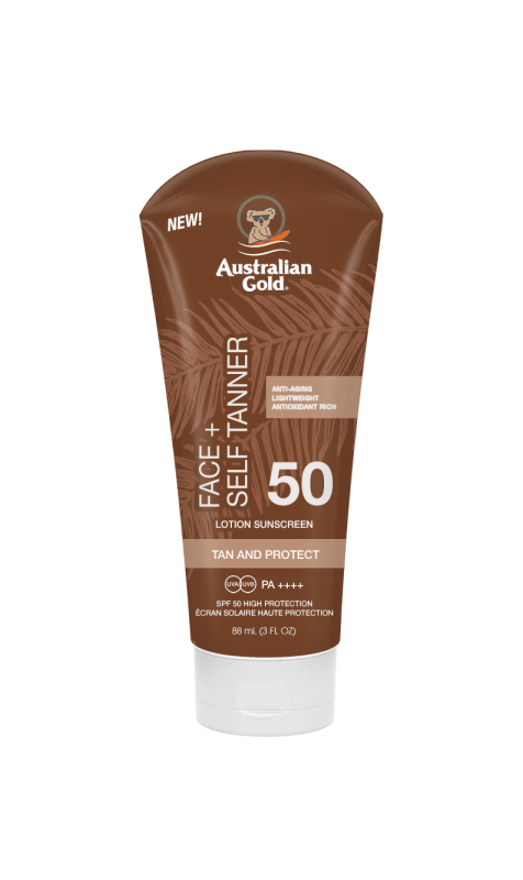 AUSTRALIAN GOLD SPF 50 FACE COM SELF TANNER  88ml