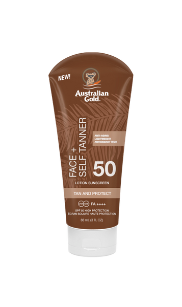 AUSTRALIAN GOLD SPF 50 FACE COM SELF TANNER  88ml