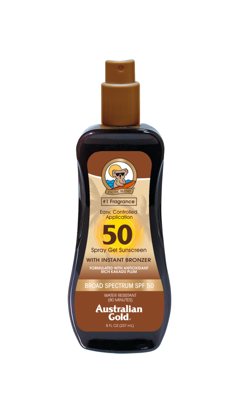 Australian Gold SPF 50 SPRAY GEL COM BRONZER  237ml
